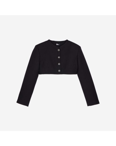 Veste en laine et coton noire