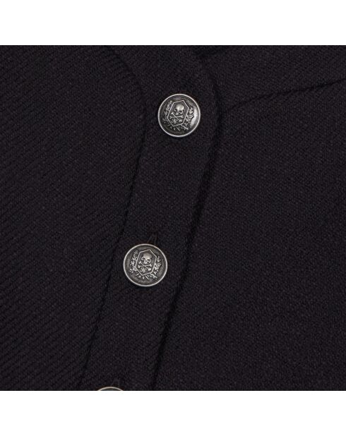 Veste en laine et coton noire