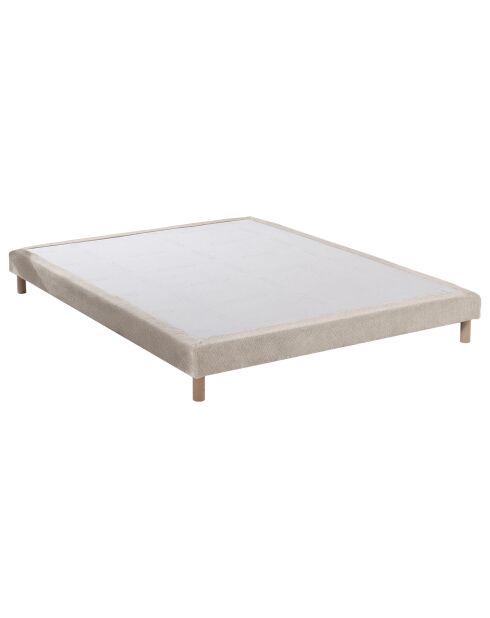 Ensemble matelas mémoire de forme ALTEA + sommier, chenille bouclettes Crème - 140x200 cm