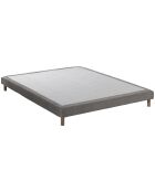 Ensemble matelas mémoire de forme MEMORIA + sommier, chenille bouclettes Gris clair - 140x200 cm