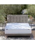 Ensemble matelas mousse ELYSIA + sommier, chenille bouclettes Gris clair - 140x200 cm