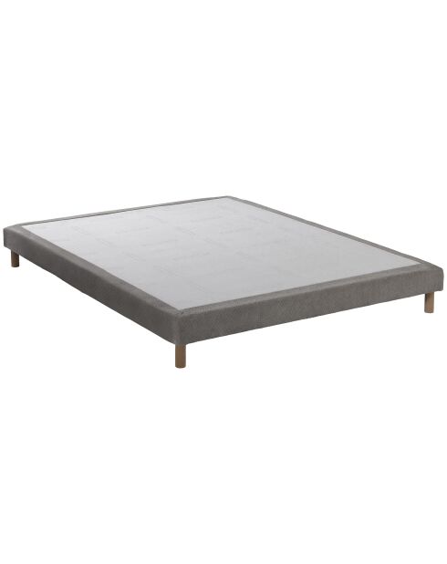 Ensemble matelas mousse ELYSIA + sommier, chenille bouclettes Gris clair - 140x190 cm
