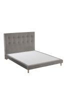 Ensemble matelas mousse HD SERENA + sommier + tête de lit, chenille bouclettes Gris clair - 140x200 cm