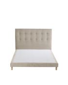 Ensemble sommier + tête de lit Eden chenille bouclettes Crème - 140x190 cm