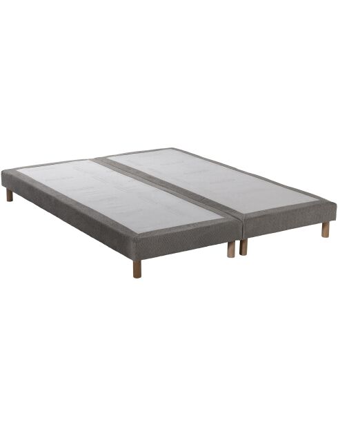 Ensemble matelas mémoire de forme MEMORIA + sommier, chenille bouclettes Gris clair - 180x200 cm