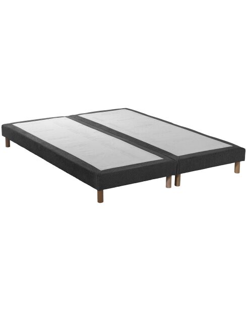 Ensemble matelas mousse HD SERENA + sommier, chenille bouclettes Gris anthracite - 160x200 cm