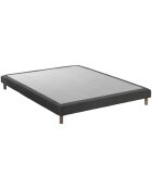 Ensemble matelas mousse HD SERENA + sommier, chenille bouclettes Gris anthracite - 140x190 cm