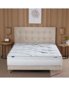 Ensemble matelas mousse ELYSIA + sommier, chenille bouclettes Crème - 140x190 cm
