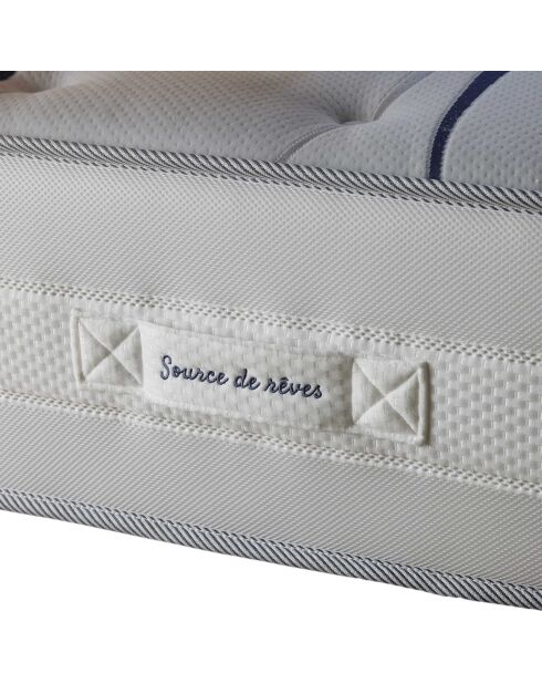 Ensemble matelas mémoire de forme ALTEA + sommier + tête de lit, chenille bouclettes Gris anthracite - 140x200 cm