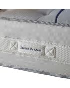 Ensemble matelas mémoire de forme ALTEA + sommier + tête de lit, chenille bouclettes Gris anthracite - 140x190 cm
