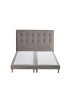 Ensemble sommier + tête de lit Eden chenille bouclettes Gris clair - 180x200 cm