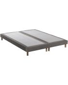 Ensemble sommier + tête de lit Eden chenille bouclettes Gris clair - 180x200 cm