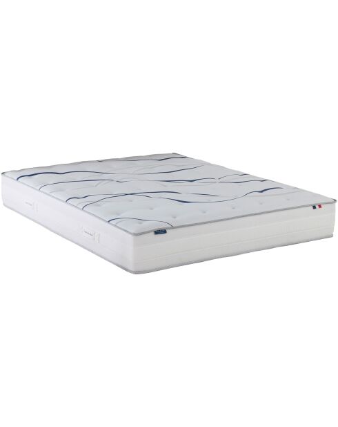 Ensemble matelas mousse HD SERENA + sommier, chenille bouclettes Crème - 180x200 cm