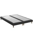 Ensemble matelas mousse HD NUVIA + sommier, chenille bouclettes Gris anthracite - 160x200 cm
