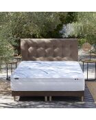 Ensemble matelas mémoire de forme MEMORIA + sommier, chenille bouclettes Moka - 180x200 cm