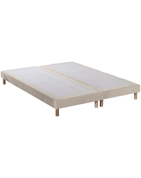 Ensemble matelas mémoire de forme MEMORIA + sommier, chenille bouclettes Crème - 180x200 cm
