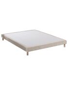 Ensemble matelas mousse HD NUVIA + sommier, chenille bouclettes Crème - 140x200 cm