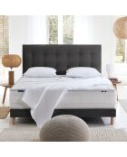 Ensemble sommier + tête de lit Eden chenille bouclettes Gris anthracite - 2x80x200 cm