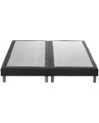 Ensemble sommier + tête de lit Eden chenille bouclettes Gris anthracite - 2x80x200 cm