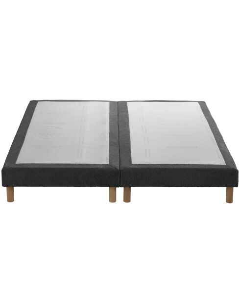 Ensemble sommier + tête de lit Eden chenille bouclettes Gris anthracite - 2x80x200 cm