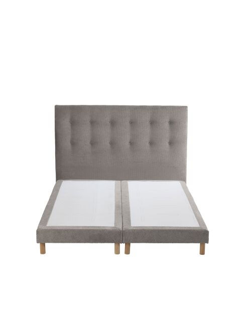 Ensemble sommier + tête de lit Eden chenille bouclettes Gris clair - 2x80x200 cm