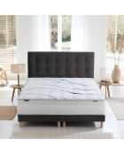 Ensemble matelas mousse ELYSIA + sommier, chenille bouclettes Gris anthracite - 180x200 cm