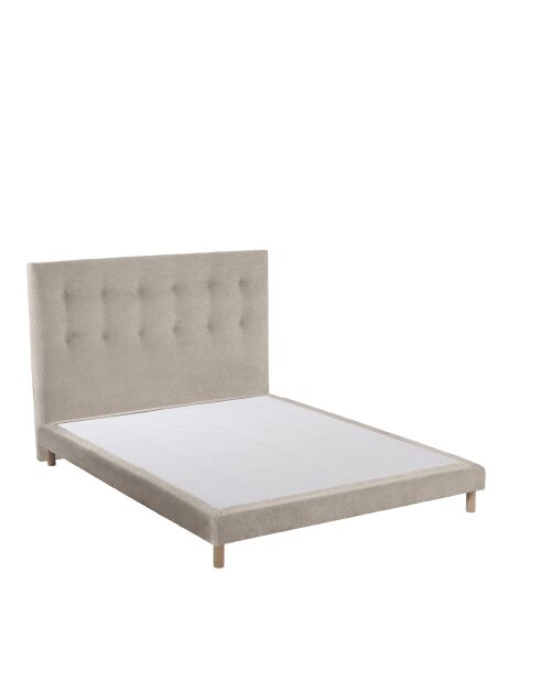 Ensemble matelas mémoire de forme MEMORIA + sommier + tête de lit, chenille bouclettes Crème - 140x190 cm