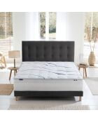 Ensemble matelas mousse ELYSIA + sommier, chenille bouclettes Gris anthracite - 140x190 cm