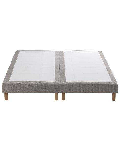 Ensemble sommier + tête de lit Eden chenille bouclettes Gris clair - 180x200 cm