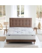 Ensemble matelas mousse HD SERENA + sommier, chenille bouclettes Moka - 140x200 cm