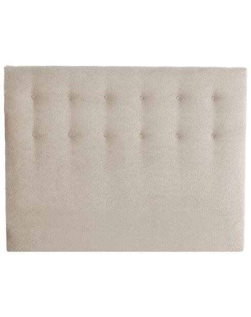 Tete de lit capitonnée Eden crème, chenille bouclettes - 160 cm
