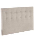 Ensemble sommier + tête de lit Eden chenille bouclettes Crème - 140x200 cm