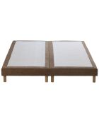 Ensemble sommier + tête de lit Eden chenille bouclettes Moka - 2x80x200 cm