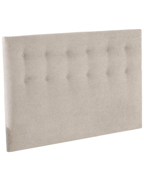 Ensemble sommier + tête de lit Eden chenille bouclettes Crème - 180x200 cm