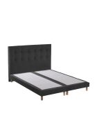 Ensemble matelas mousse HD NUVIA + sommier + tête de lit, chenille bouclettes Gris anthracite - 180x200 cm