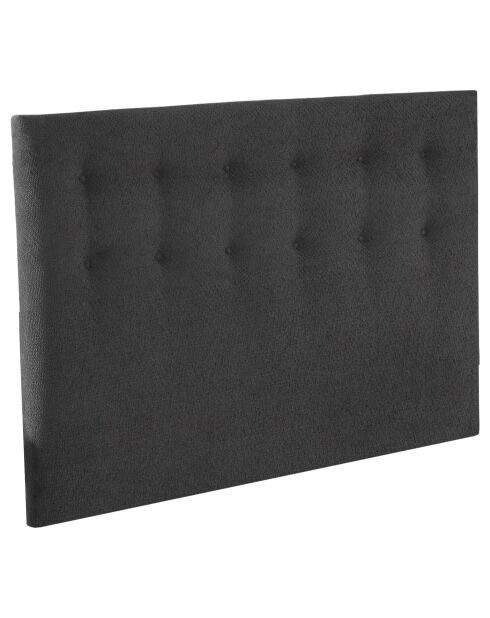 Ensemble sommier + tête de lit Eden chenille bouclettes Gris anthracite - 140x200 cm