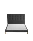 Ensemble sommier + tête de lit Eden chenille bouclettes Gris anthracite - 140x190 cm