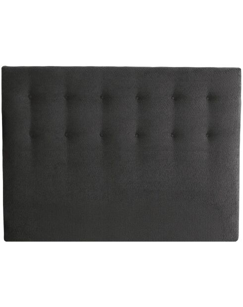 Tete de lit capitonnée Eden gris anthracite, chenille bouclettes - 140 cm