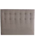 Tete de lit capitonnée Eden gris clair, chenille bouclettes - 160 cm