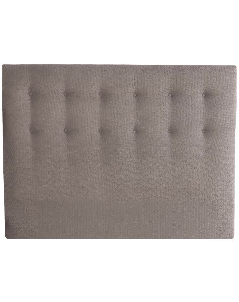 Tete de lit capitonnée Eden gris clair, chenille bouclettes - 140 cm