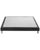 Sommier tapissier Eden gris anthracite, bois massif, chenille bouclettes - 140x190 cm