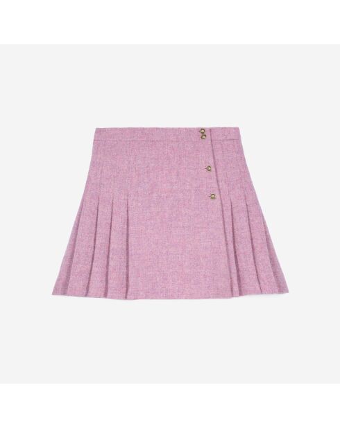 Jupe courte plissée The Kooples x Harris Tweed rose