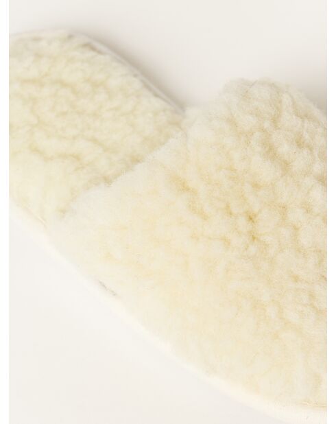 Chaussons Curly Wool Blanc cassé