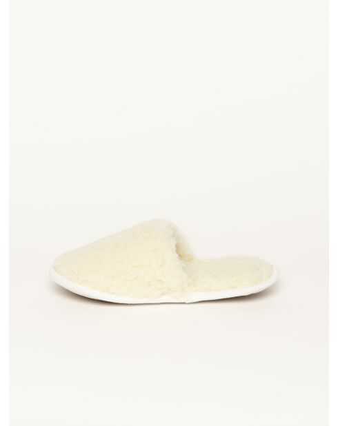 Chaussons Curly Wool Blanc cassé