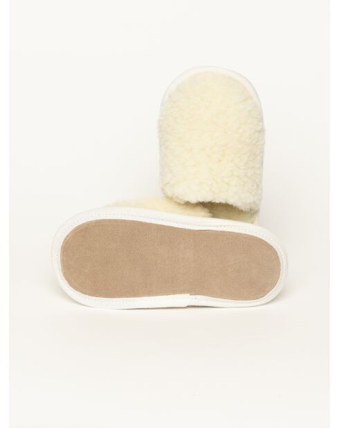 Chaussons Curly Wool Blanc cassé