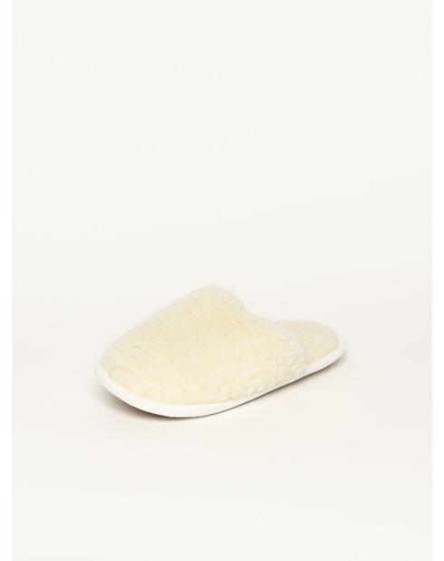 Chaussons Curly Wool Blanc cassé