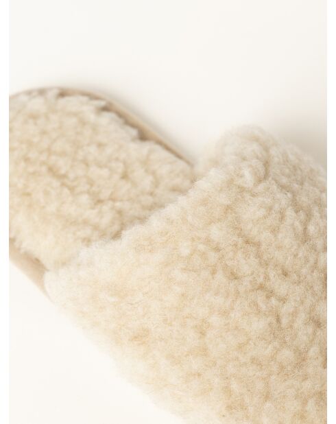 Chaussons Curly Wool beiges