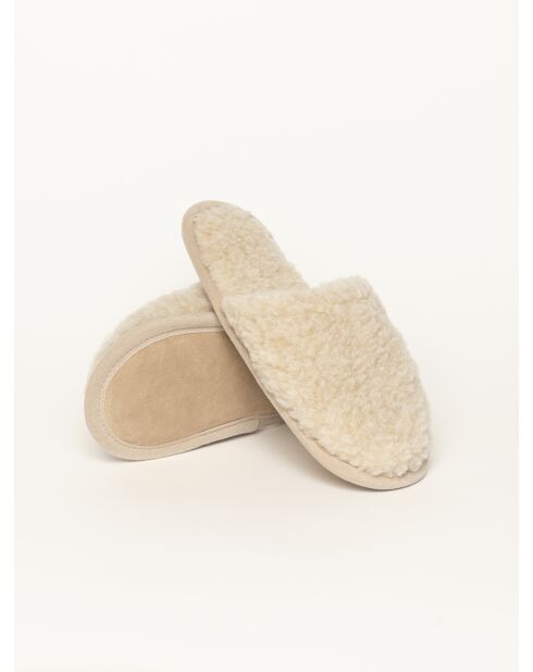 Chaussons Curly Wool beiges