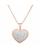 Pendentif Coeur Diamants  or rose