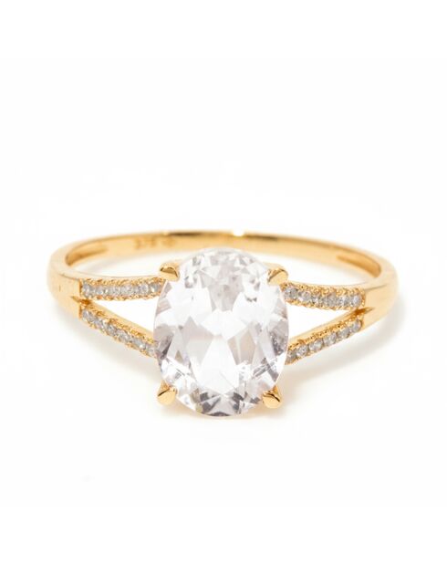 Miri Diamonds Ring aus Weißtopas aus Gelbgold